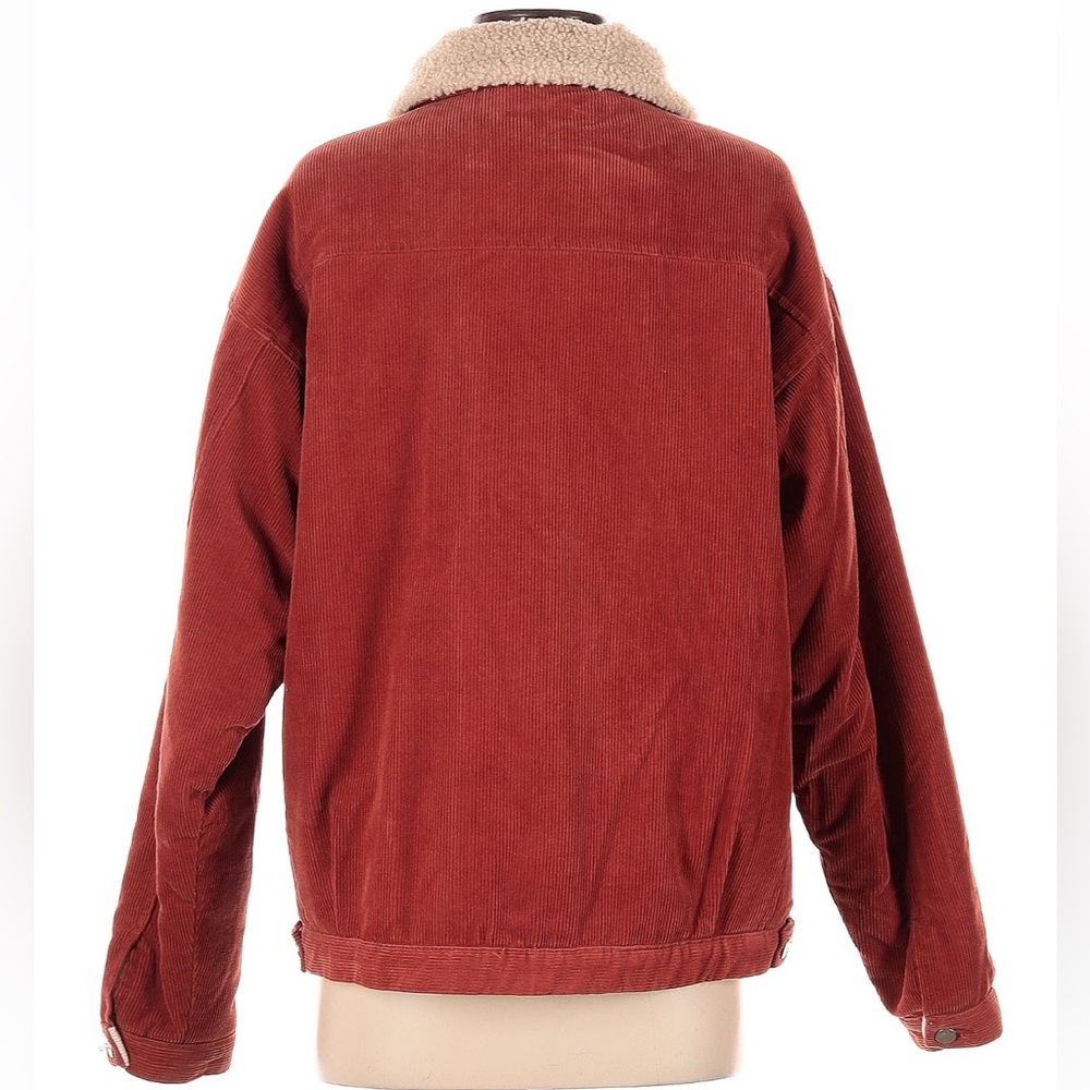 Olive Clothing Corduroy Sherpa Lined Jacket Coat Orange Size S/M - Picture 2 of 15